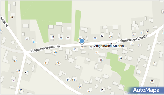 Zbigniewice-Kolonia, Zbigniewice-Kolonia, 23, mapa Zbigniewice-Kolonia