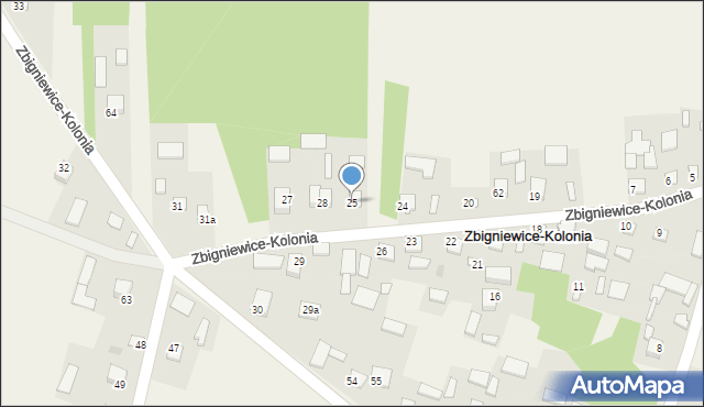 Zbigniewice-Kolonia, Zbigniewice-Kolonia, 25, mapa Zbigniewice-Kolonia