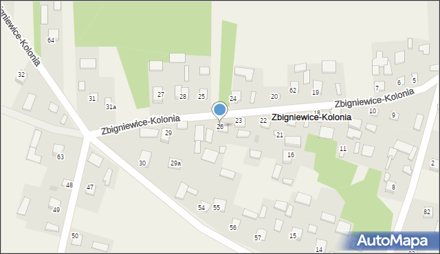 Zbigniewice-Kolonia, Zbigniewice-Kolonia, 26, mapa Zbigniewice-Kolonia