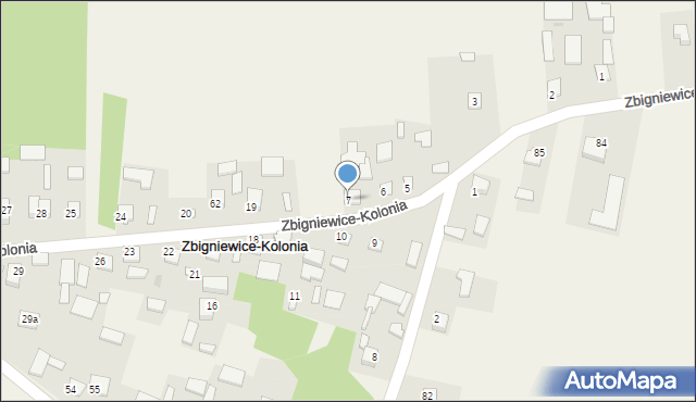 Zbigniewice-Kolonia, Zbigniewice-Kolonia, 7, mapa Zbigniewice-Kolonia