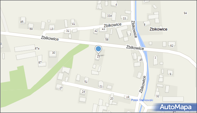 Żbikowice, Żbikowice, 23, mapa Żbikowice