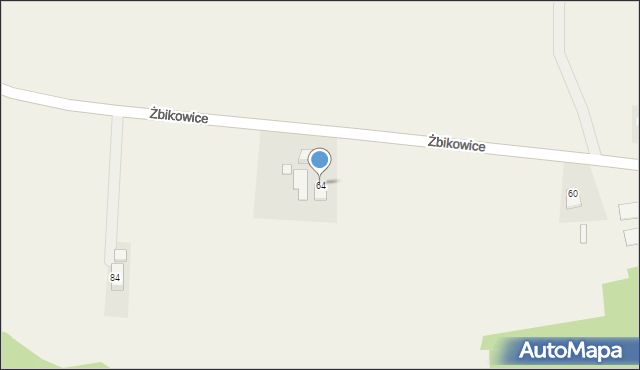 Żbikowice, Żbikowice, 64, mapa Żbikowice