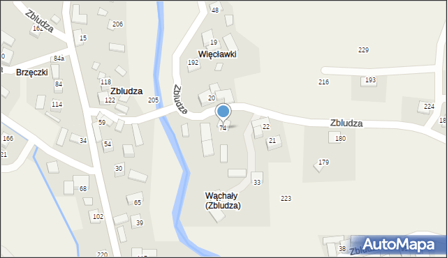 Zbludza, Zbludza, 74, mapa Zbludza