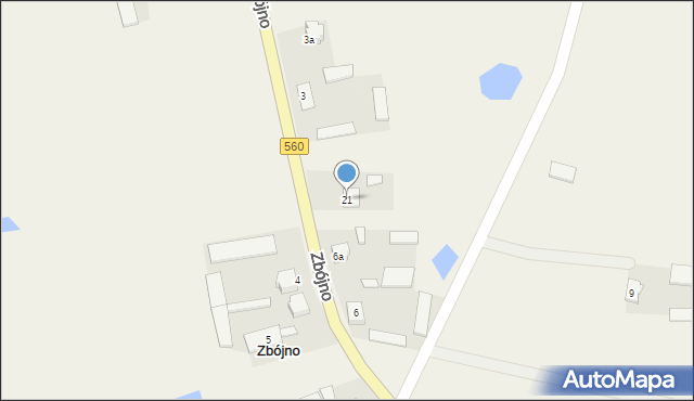 Zbójno, Zbójno, 21, mapa Zbójno