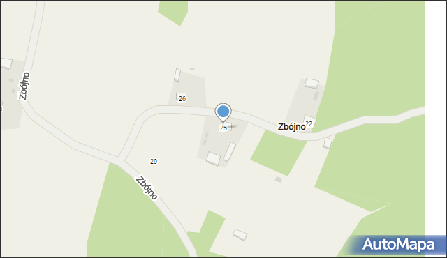 Zbójno, Zbójno, 25, mapa Zbójno