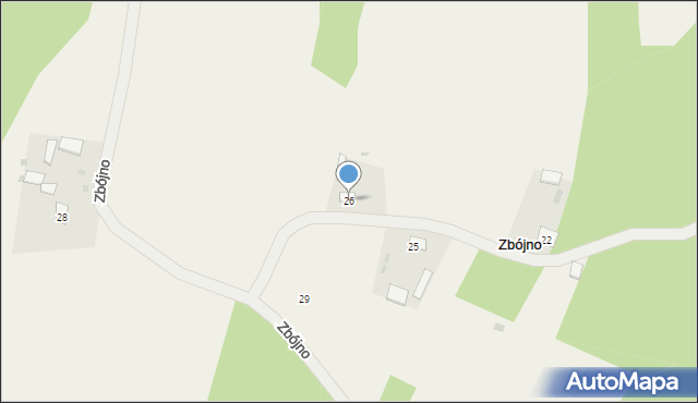 Zbójno, Zbójno, 26, mapa Zbójno