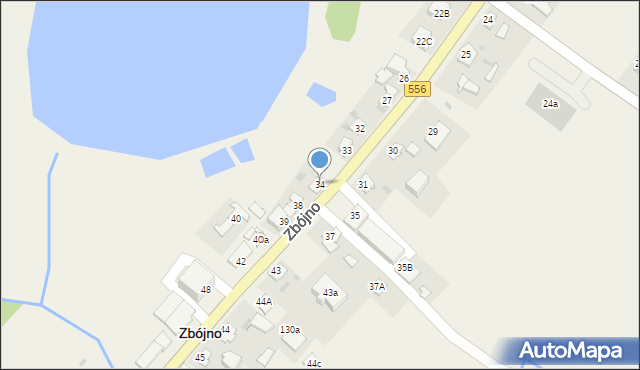 Zbójno, Zbójno, 34, mapa Zbójno