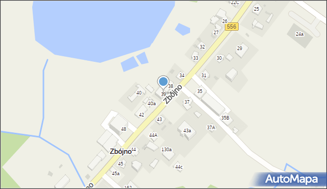 Zbójno, Zbójno, 39, mapa Zbójno