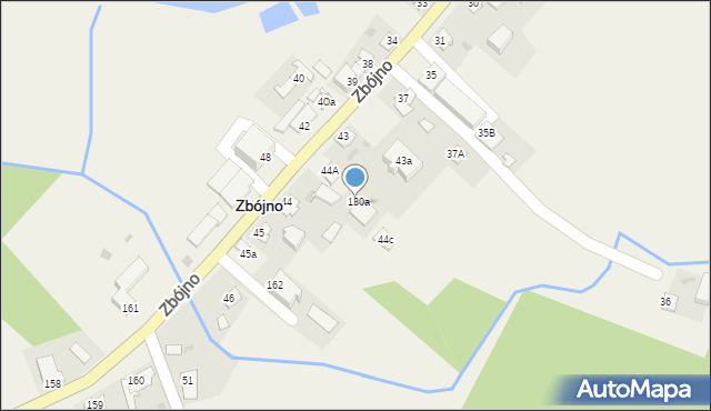 Zbójno, Zbójno, 44B, mapa Zbójno