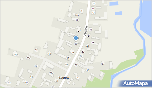 Zborów, Zborów, 50, mapa Zborów