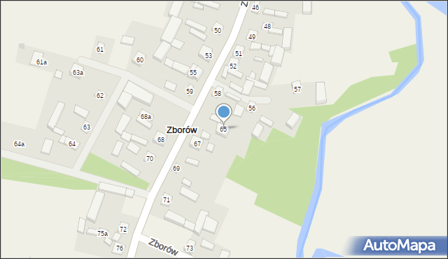 Zborów, Zborów, 65, mapa Zborów