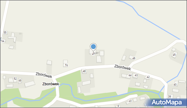 Zborówek, Zborówek, 47, mapa Zborówek