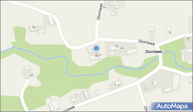 Zborówek, Zborówek, 53, mapa Zborówek