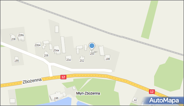 Zbożenna, Zbożenna, 200, mapa Zbożenna