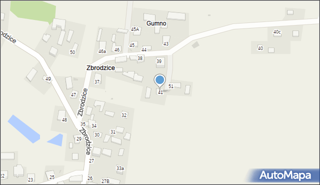 Zbrodzice, Zbrodzice, 41, mapa Zbrodzice