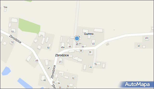 Zbrodzice, Zbrodzice, 45, mapa Zbrodzice