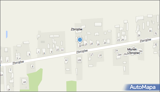 Zbrojów, Zbrojów, 14, mapa Zbrojów