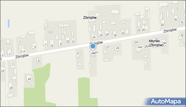 Zbrojów, Zbrojów, 14a, mapa Zbrojów