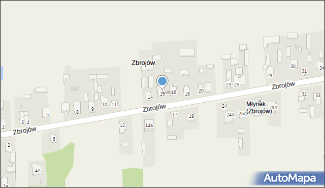 Zbrojów, Zbrojów, 15, mapa Zbrojów