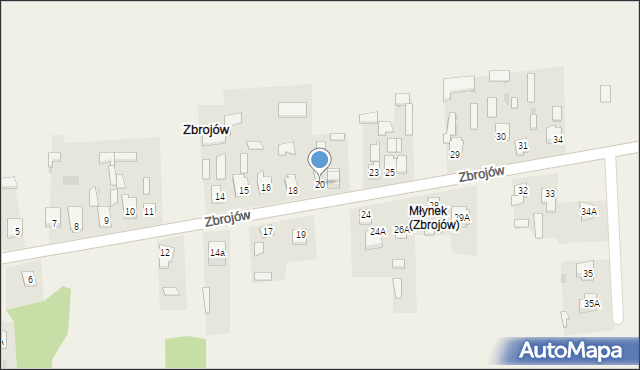 Zbrojów, Zbrojów, 20, mapa Zbrojów