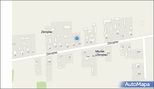 Zbrojów, Zbrojów, 21, mapa Zbrojów