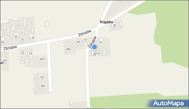 Zbrojów, Zbrojów, 42, mapa Zbrojów