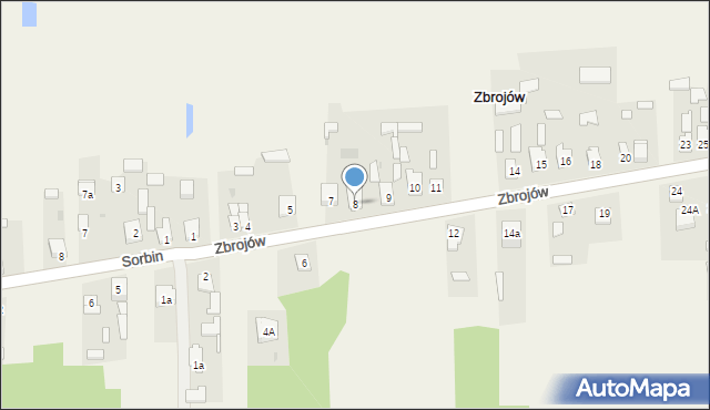 Zbrojów, Zbrojów, 8, mapa Zbrojów