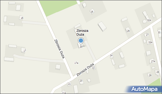 Zbrosza Duża, Zbrosza Duża, 23, mapa Zbrosza Duża