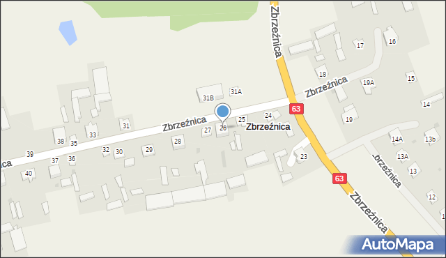 Zbrzeźnica, Zbrzeźnica, 26, mapa Zbrzeźnica