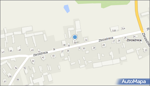 Zbrzeźnica, Zbrzeźnica, 33, mapa Zbrzeźnica