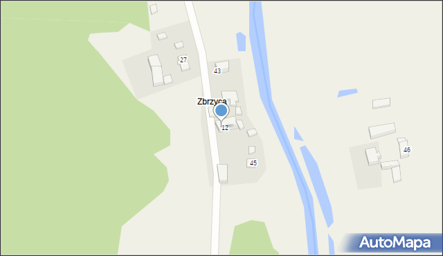 Zbrzyca, Zbrzyca, 44, mapa Zbrzyca