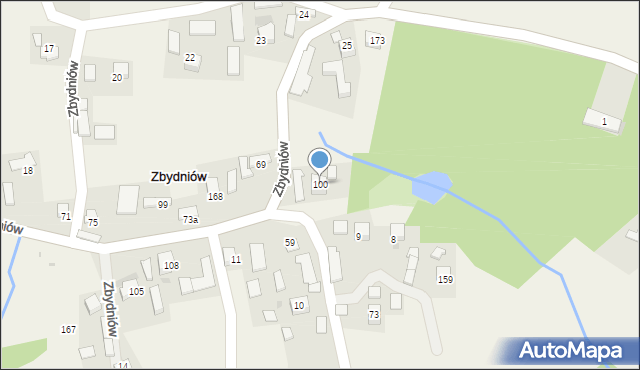 Zbydniów, Zbydniów, 100, mapa Zbydniów