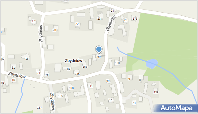 Zbydniów, Zbydniów, 69, mapa Zbydniów