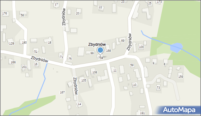 Zbydniów, Zbydniów, 73a, mapa Zbydniów