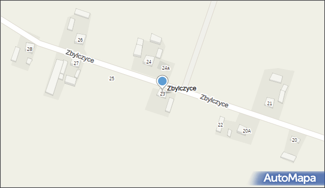 Zbylczyce, Zbylczyce, 23, mapa Zbylczyce