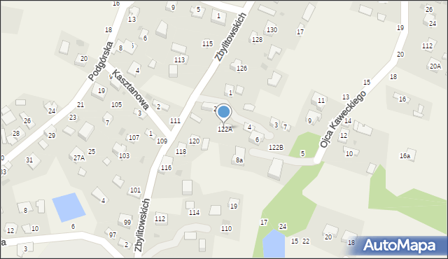 Zbylitowska Góra, Zbylitowskich, 122A, mapa Zbylitowska Góra