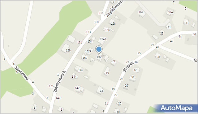 Zbylitowska Góra, Zbylitowskich, 152, mapa Zbylitowska Góra