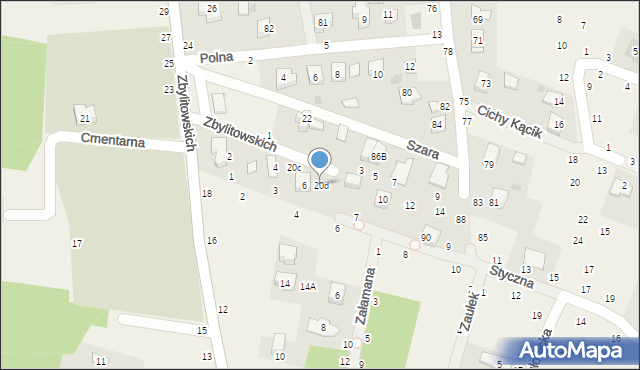 Zbylitowska Góra, Zbylitowskich, 20d, mapa Zbylitowska Góra