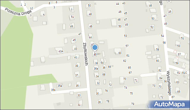 Zbylitowska Góra, Zbylitowskich, 40, mapa Zbylitowska Góra