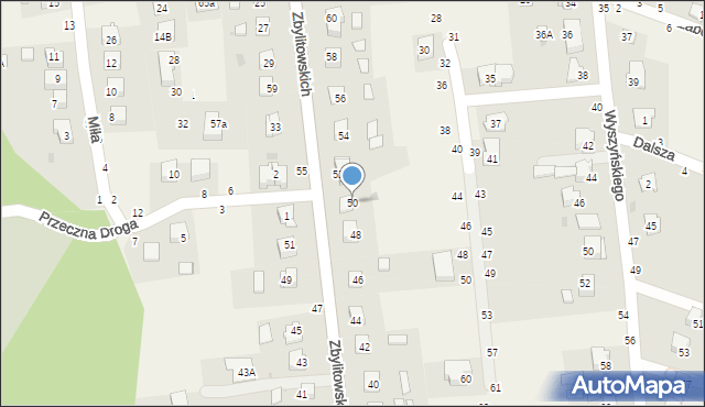 Zbylitowska Góra, Zbylitowskich, 50, mapa Zbylitowska Góra