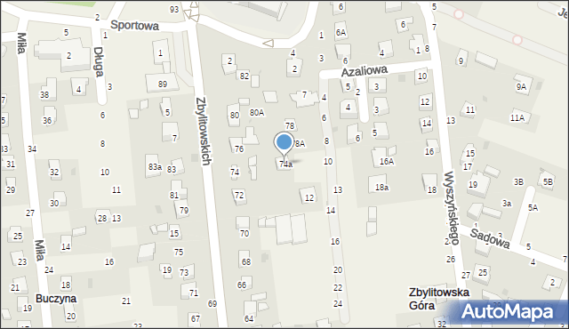 Zbylitowska Góra, Zbylitowskich, 74a, mapa Zbylitowska Góra