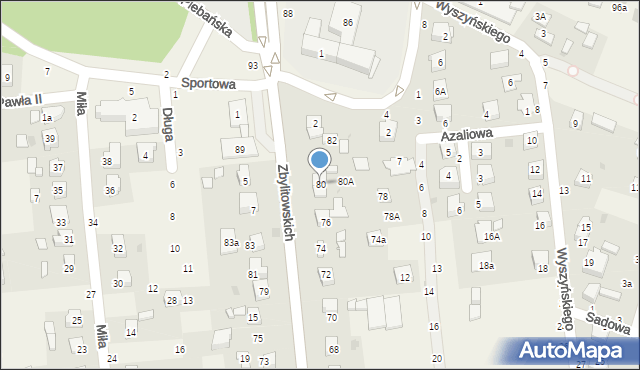 Zbylitowska Góra, Zbylitowskich, 80, mapa Zbylitowska Góra