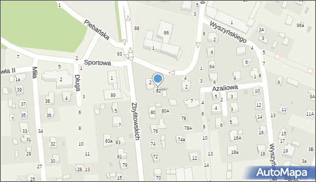 Zbylitowska Góra, Zbylitowskich, 82, mapa Zbylitowska Góra