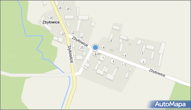 Zbyłowice, Zbyłowice, 9, mapa Zbyłowice