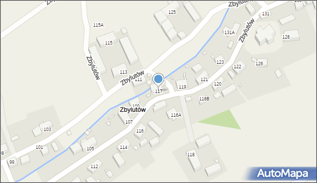 Zbylutów, Zbylutów, 117, mapa Zbylutów