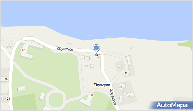 Zbyszyce, Zbyszyce, 64, mapa Zbyszyce