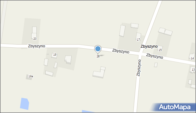 Zbyszyno, Zbyszyno, 18, mapa Zbyszyno