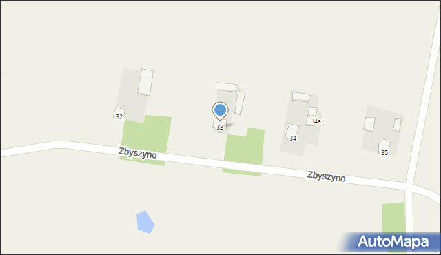 Zbyszyno, Zbyszyno, 33, mapa Zbyszyno