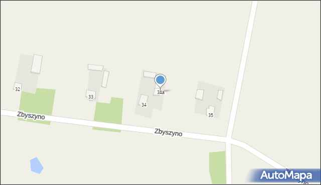 Zbyszyno, Zbyszyno, 34a, mapa Zbyszyno