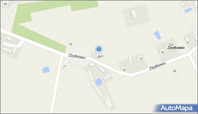 Zbytkowo, Zbytkowo, 48, mapa Zbytkowo